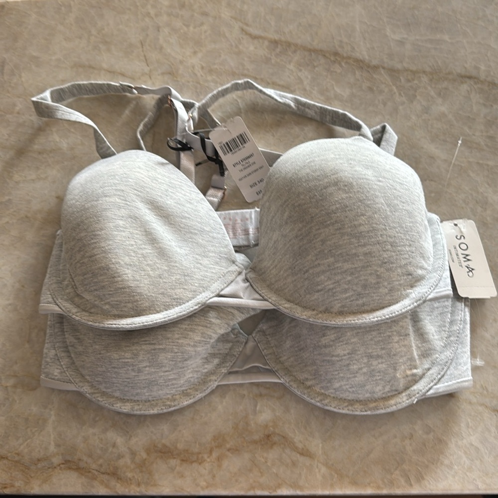 Lot of 2 Soma Intimates Telltale The Dreamer Demi Bras 34D Stormy Gray
